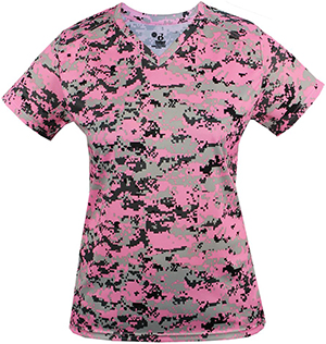 Badger Sport Ladies Digital Camo Tee Shirt. Decorated in seven days or less.