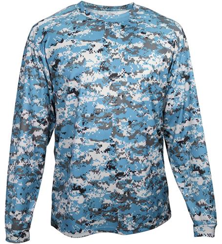 Badger Sport Adult/Youth Digital Camo L/S Tee. Printing is available for this item.