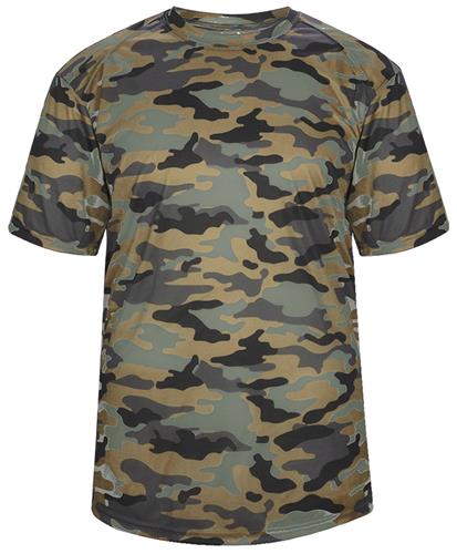 Badger Adult/Youth Short Sleeve Camo Tee Shirt. Printing is available for this item.