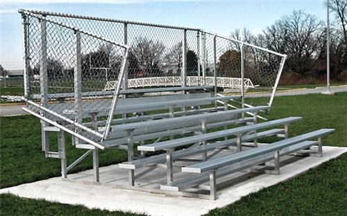 NRS 5 Row Non-Elevated Galvanized Bleachers NG-05