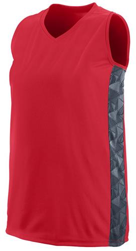 Augusta Womans Small Red/Graphite/Black Fast Break Racerback Jersey