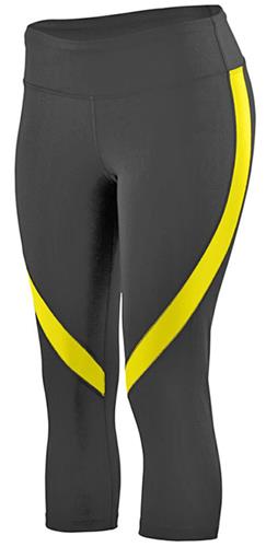 Womens, Hidden Inside Pocket, Low Rise, Wicking Color Block Capris Pants