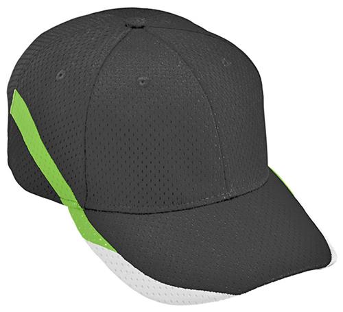 Augusta Youth Black/Lime/White Tri-Color Slider Cap. Printing is available for this item.