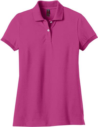 District Made Ladies' Stretch Pique Polo Shirt. Printing is available for this item.