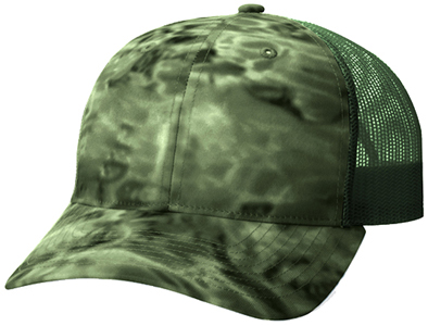 Richardson 872 Aqua Design Mesh Back Camo Caps. Embroidery is available on this item.