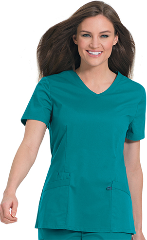 Work Flow Women's Stretch V-Neck Tunic Scrub Top. Embroidery is available on this item.