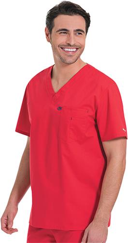 Landau Work Flow Men's Stretch Unisex Scrub Top. Embroidery is available on this item.