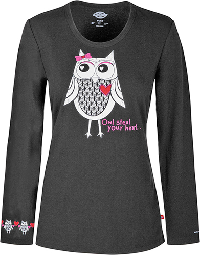 Dickies Women's Owl Steal Your Heart Knit Tee