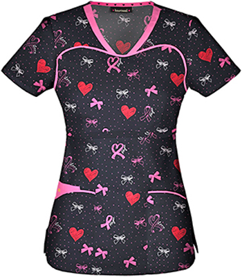 Heartsoul Sprinkled With Love V-Neck Scrub Top. Embroidery is available on this item.