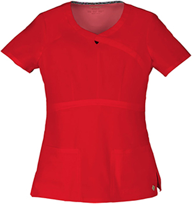 Heartsoul Womens Romance Mock Wrap Scrub Top. Embroidery is available on this item.