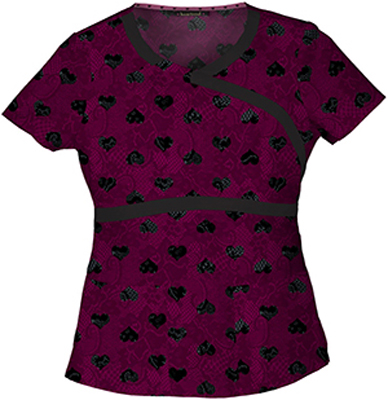 Heartsoul Heart 2 Forget U Mock Wrap Scrub Top. Embroidery is available on this item.