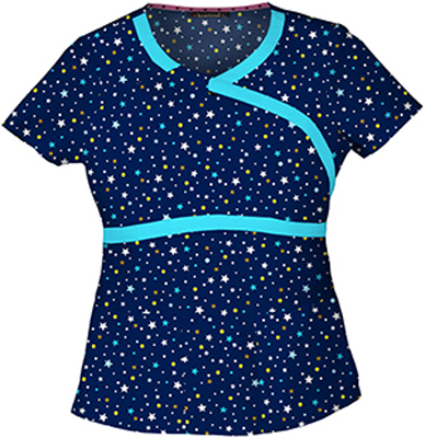 Heartsoul Starlet Mock Wrap Scrub Top. Embroidery is available on this item.