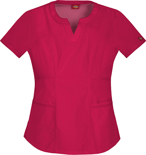 Dickies Womens Jr Fit Notched Round Neck Scrub Top. Embroidery is available on this item.