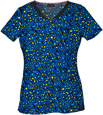 Heartsoul Wild Child Royal V-Neck Scrub Top. Embroidery is available on this item.
