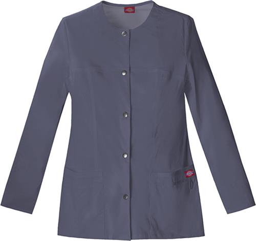 Dickies Women's Jr Fit Snap Front Warm-Up Jacket. Embroidery is available on this item.