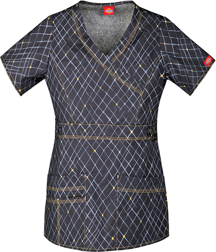 Dickies Jr Fit Mock Wrap Off the Grid Scrub Top. Embroidery is available on this item.