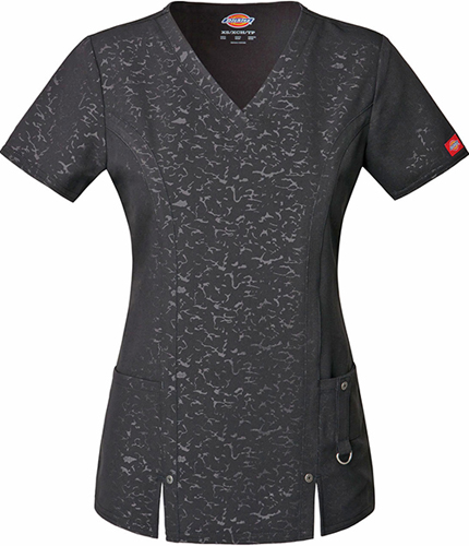 Dickies Women's Jr Fit Camo-Kazee V-Neck Scrub Top. Embroidery is available on this item.