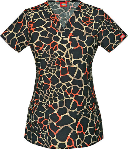 Dickies Women's Jr Fit It's Been a Wild Scrub Top. Embroidery is available on this item.