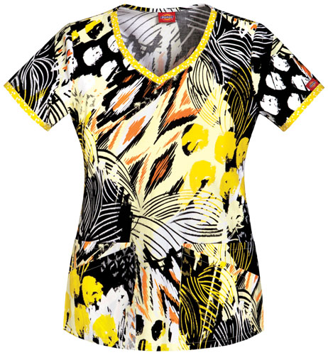 Dickies Women's Jr Fit African Safari Scrub Top. Embroidery is available on this item.