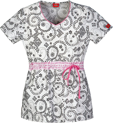 Dickies Junior Fit For Your Eyelets Only Scrub Top. Embroidery is available on this item.