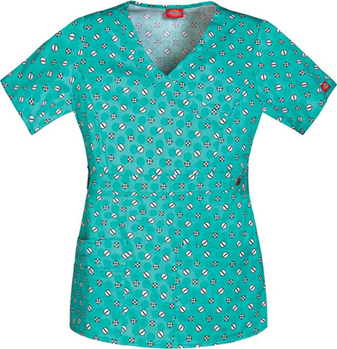 Dickies Women's Junior Fit Nailed It! Scrub Top. Embroidery is available on this item.