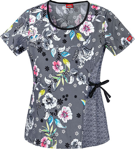Dickies Womens Junior Fit Spring Into It Scrub Top. Embroidery is available on this item.