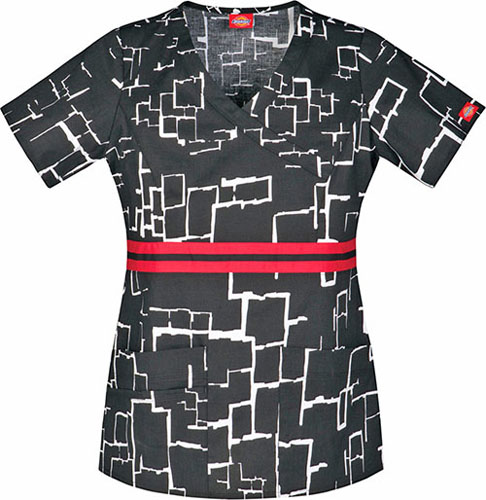 Dickies Women's Junior Fit Truth Be Bold Scrub Top. Embroidery is available on this item.