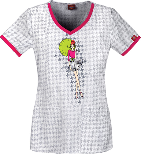 Dickies Women's Junior Fit Up-Hound Girl Scrub Top. Embroidery is available on this item.