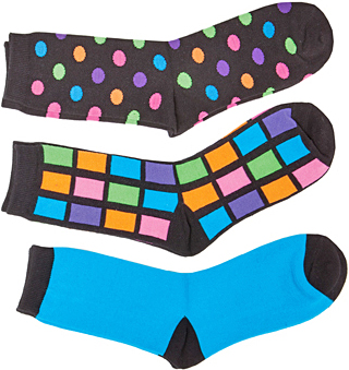 Cherokee Cosmic Womens Assorted Socks 3PK