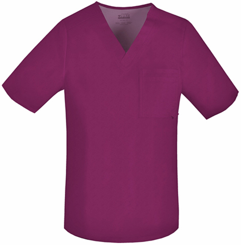 Cherokee Mens V-Neck Double Chest Pocket Scrub Top. Embroidery is available on this item.