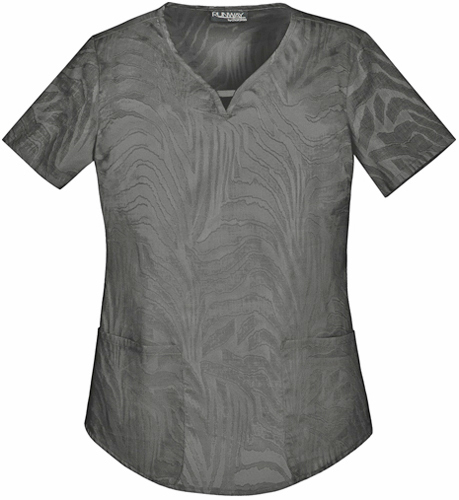 Runway/Cherokee Womens V-Neck Zebra Clip Scrub Top. Embroidery is available on this item.