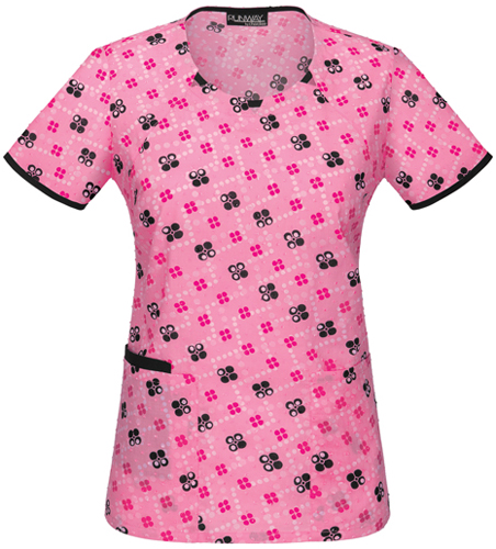 Runway Womens You Sweet Thing Round Neck Scrub Top. Embroidery is available on this item.