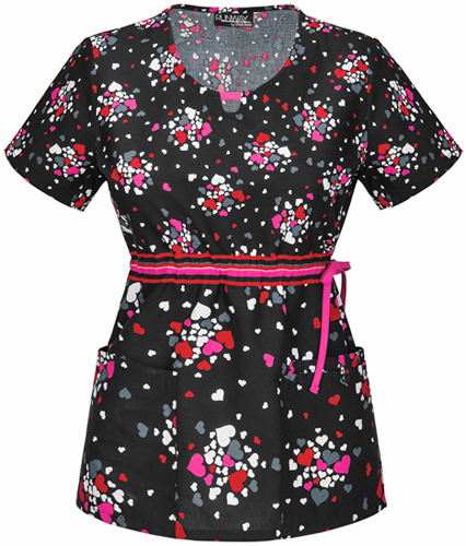 Runway Women Whole Dotta Love Round Neck Scrub Top. Embroidery is available on this item.