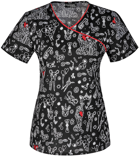 Runway Women's Annika Wester Mock Wrap Scrub Top. Embroidery is available on this item.