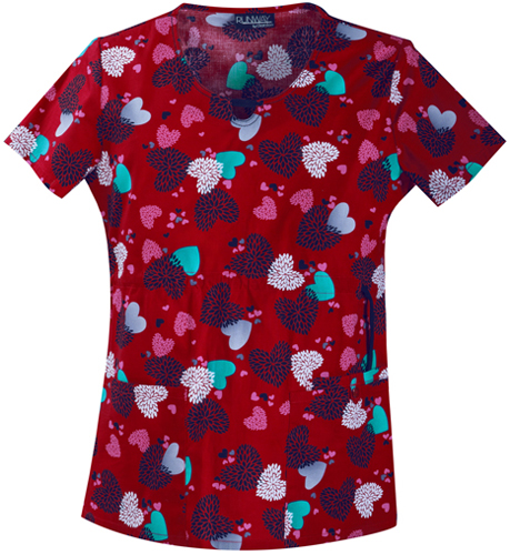 Runway Women Heart Days Night Round Neck Scrub Top. Embroidery is available on this item.