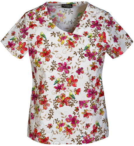 Runway Women's Oh So Tweet! V-Neck Scrub Top. Embroidery is available on this item.