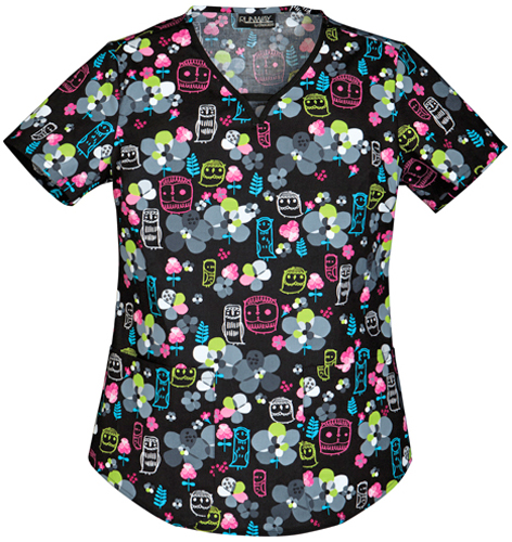 Runway Women's Owl Stand By You V-Neck Scrub Top. Embroidery is available on this item.