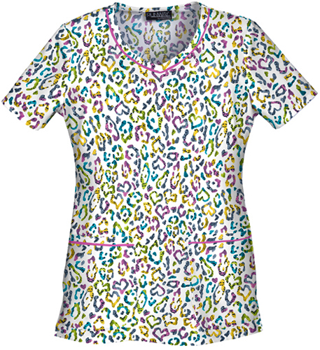 Runway Women's Snake, Rattle, & Roll Scrub Top. Embroidery is available on this item.