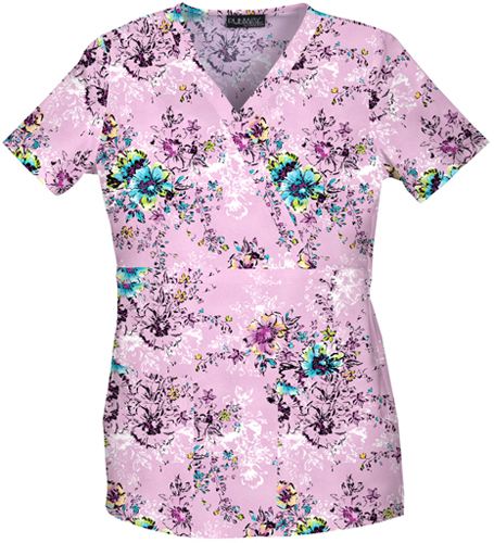 Runway Women's Springtime Serenade Scrub Top. Embroidery is available on this item.