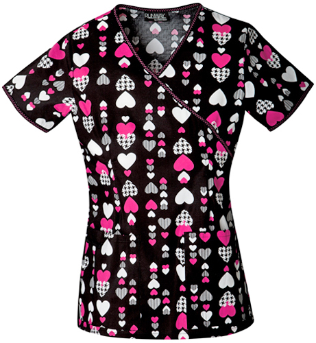 Runway Women's Suit Yourself Mock Wrap Scrub Top. Embroidery is available on this item.