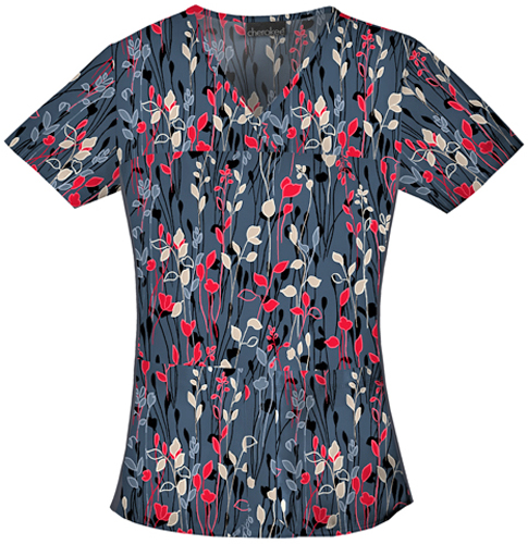 Cherokee Women Whispering Willows V-Neck Scrub Top. Embroidery is available on this item.