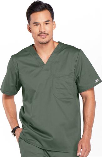 WW Core Stretch Men's V-Neck Scrub Top. Embroidery is available on this item.