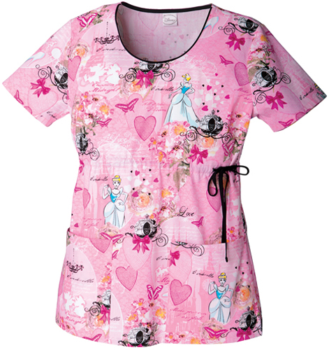 Tooniforms Women's Cinderella Round Neck Scrub Top. Embroidery is available on this item.