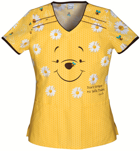 Tooniforms Women's Smile Today V-Neck Scrub Top. Embroidery is available on this item.