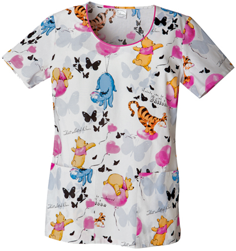 Tooniforms Women's Up in the Air Scrub Top. Embroidery is available on this item.