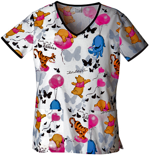 Tooniforms Women's Up in the Air V-Neck Scrub Top. Embroidery is available on this item.