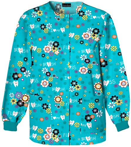 Cherokee Women's Keep 'em Clean! Scrub Jacket. Embroidery is available on this item.