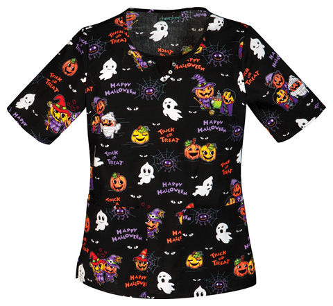 Cherokee Women's Ghouling Around Scrub Top. Embroidery is available on this item.