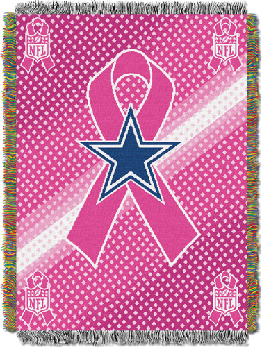 NFL Cowboys Breast Cancer Aware Tapestry Throw