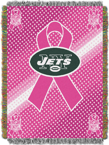 NFL NY Jets Breast Cancer Aware Tapestry Throw